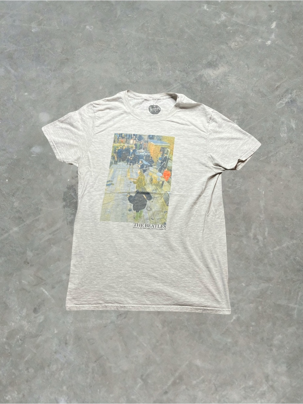 ☀️ The Beatles Apple Corps HQ Rooftop Concert Graphic Tee Mens S Gray